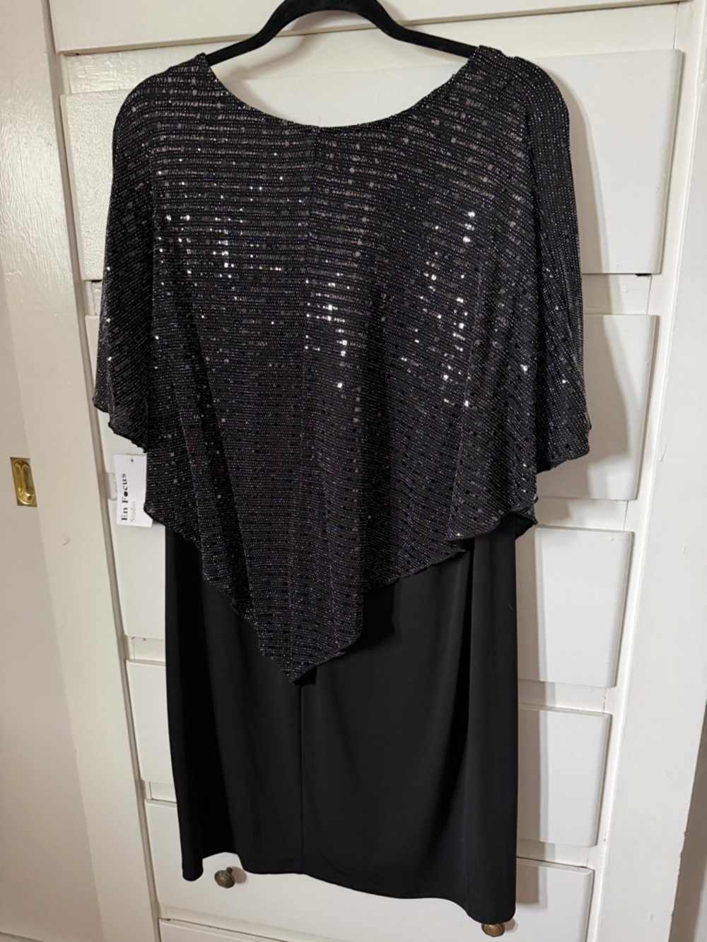 Enfocus Studio Black Sparkle Evening Dress